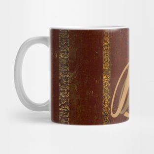 Old Leather Look Book Cover Monogrammed Letter B Mug